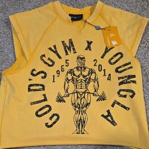 Yellow Sleeveless Graphic Top